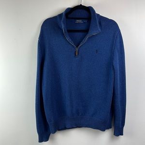 Ralph Lauren polo quarter zip blue sweater size l